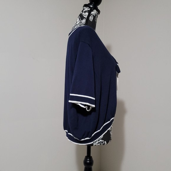 Modcloth Navy White Sweater Plus size 4x - Picture 3 of 9